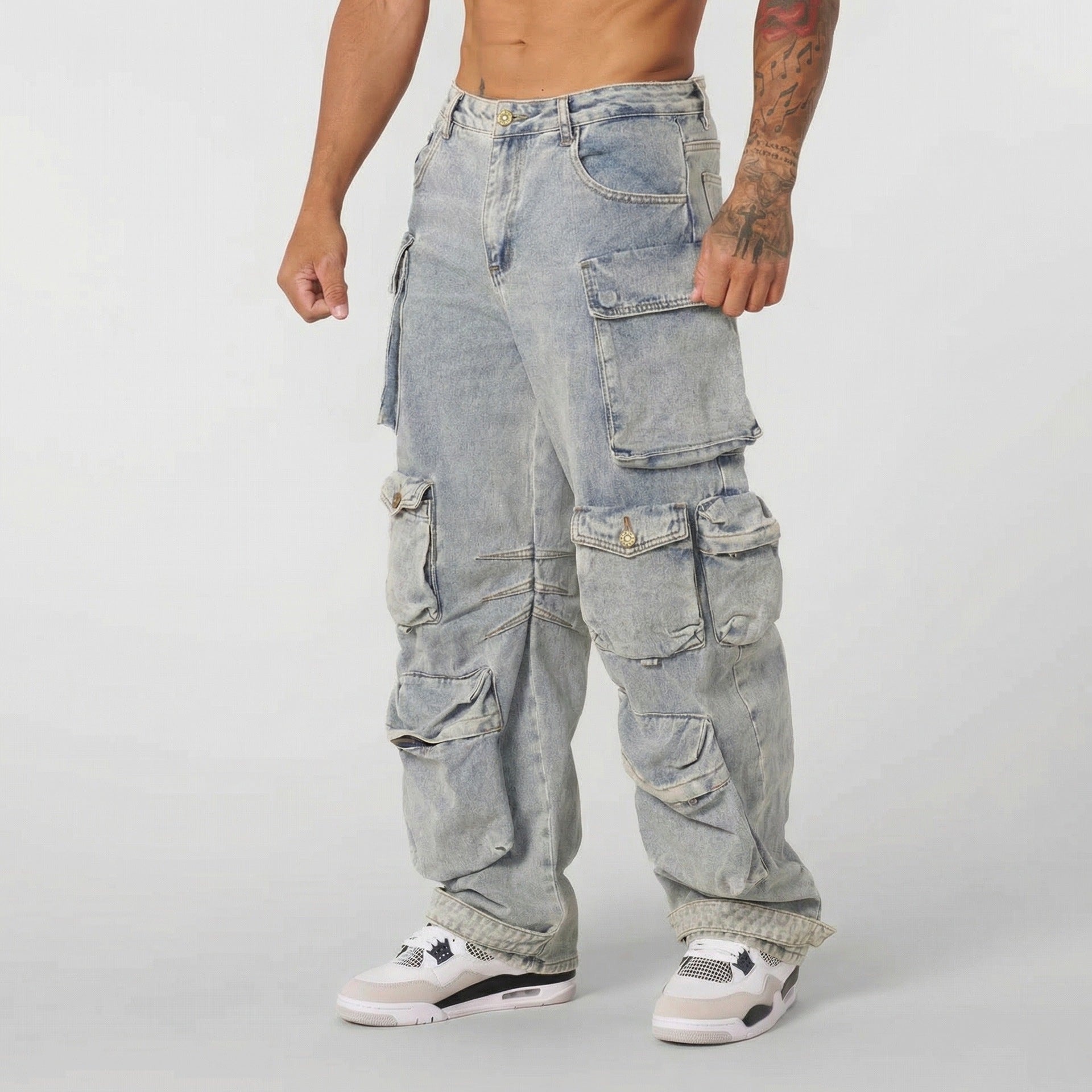 Retro-Style Jeans mit Streifen