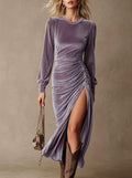 Elegantes Abendkleid mit Samt-Look – Bild 1 | LuxeStyle