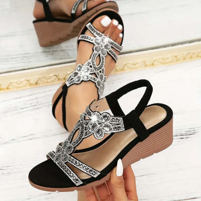Bohemian Keilsandalen mit dicker Sohle