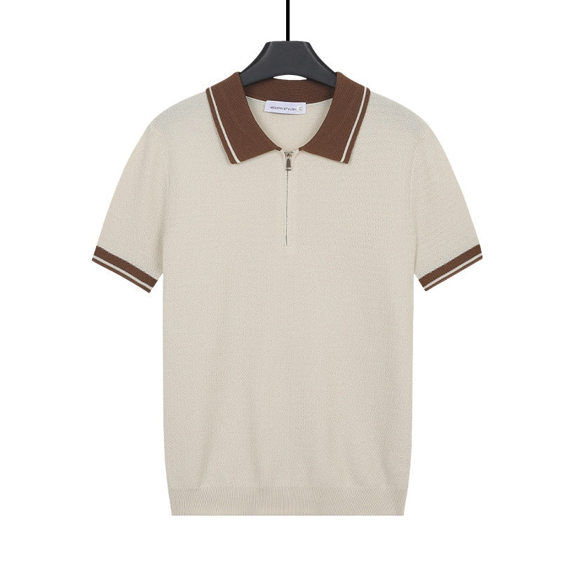 Polo-Shirt Kurzarm Kontrastfarbener Revers Herren – Bild 9 | LuxeStyle