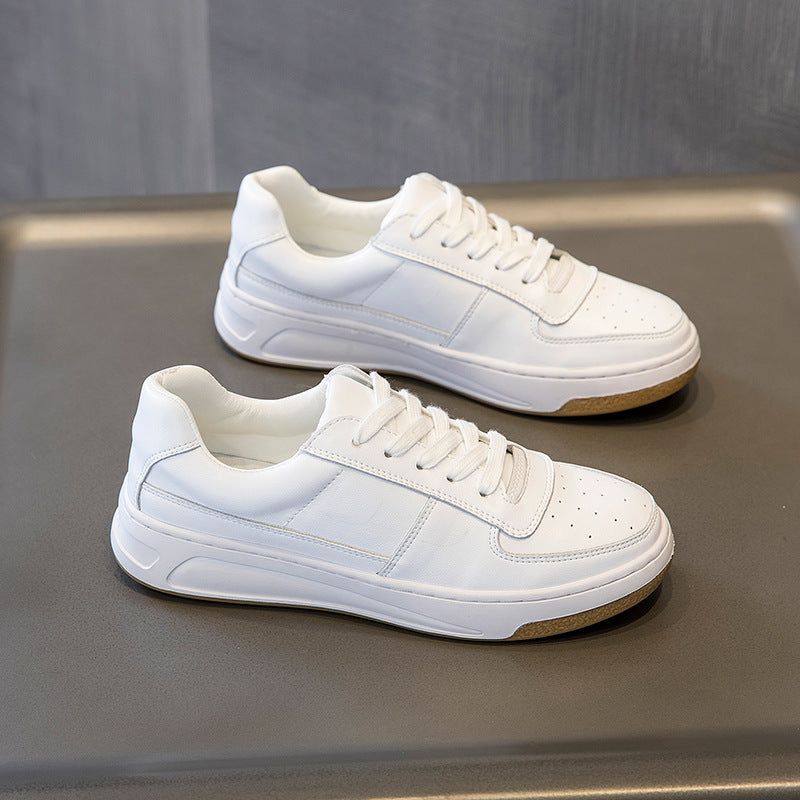 Damen Leder Schnürschuhe mit dicker Sohle