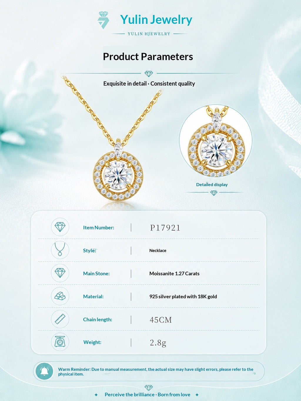 Halskette mit doppeltem Halo & tropfenförmigem Diamant-Akzent