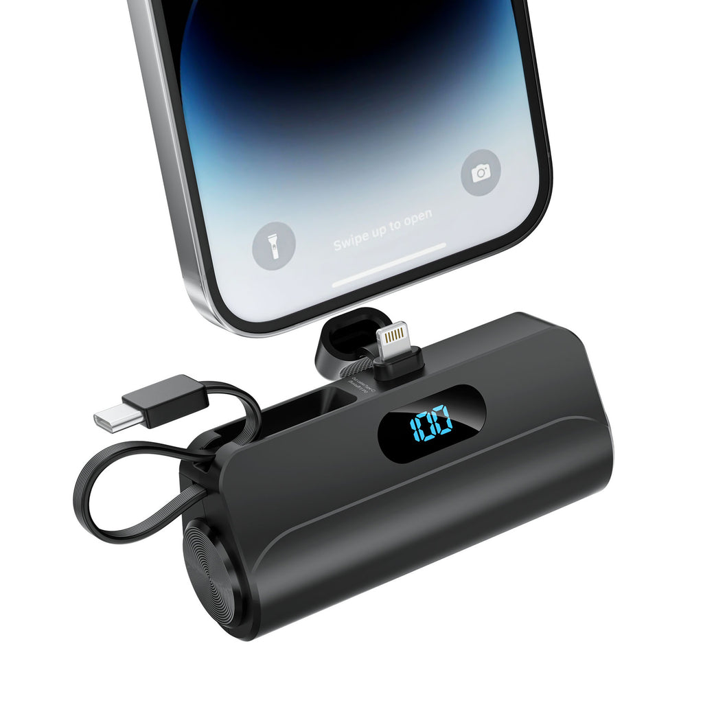 Mini Powerbank mit integriertem Kabel