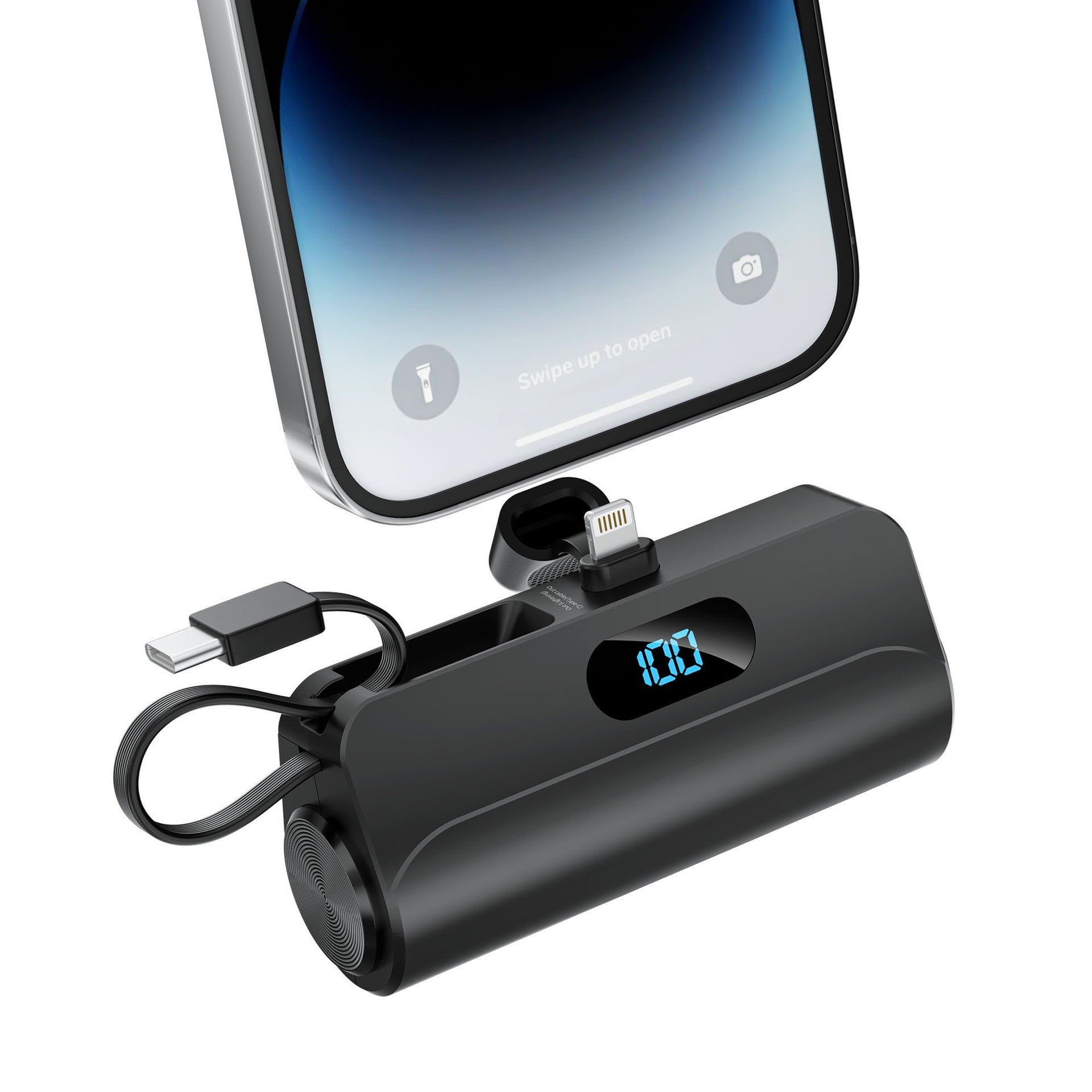 Mini Powerbank mit integriertem Kabel