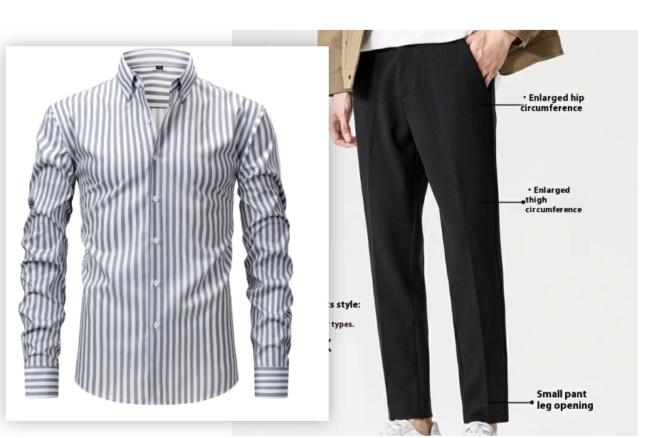Anti-Falten Business Casual Stripes Shirt | LuxeStyle