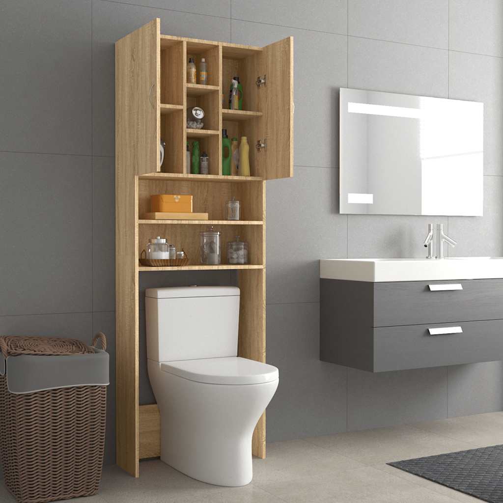 Waschmaschinen-Schrank Sonoma Eiche 64x25