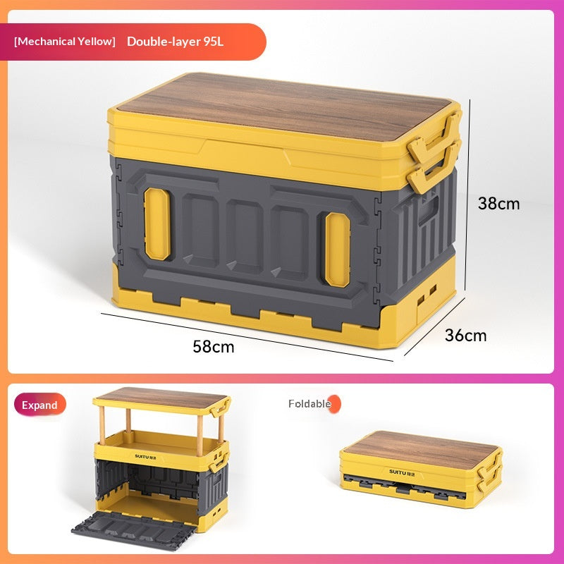 Faltbare Outdoor-Box mit Holzdeckel