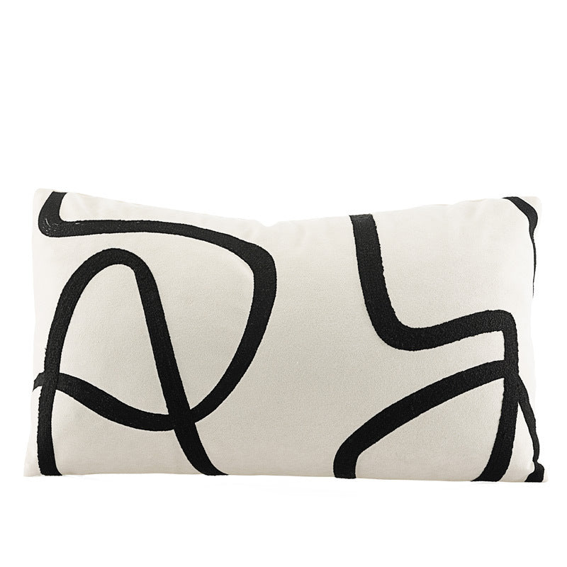 Abstrakter Kissenbezug Wildleder Schwarz-Weiss – Bild 2 | LuxeStyle