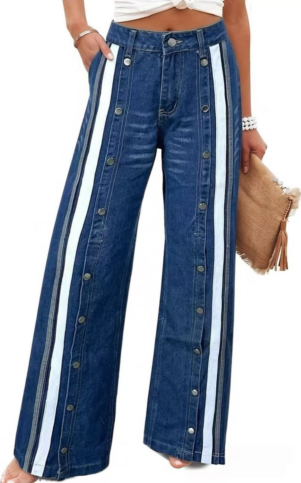 Retro-Blau Jeanshose