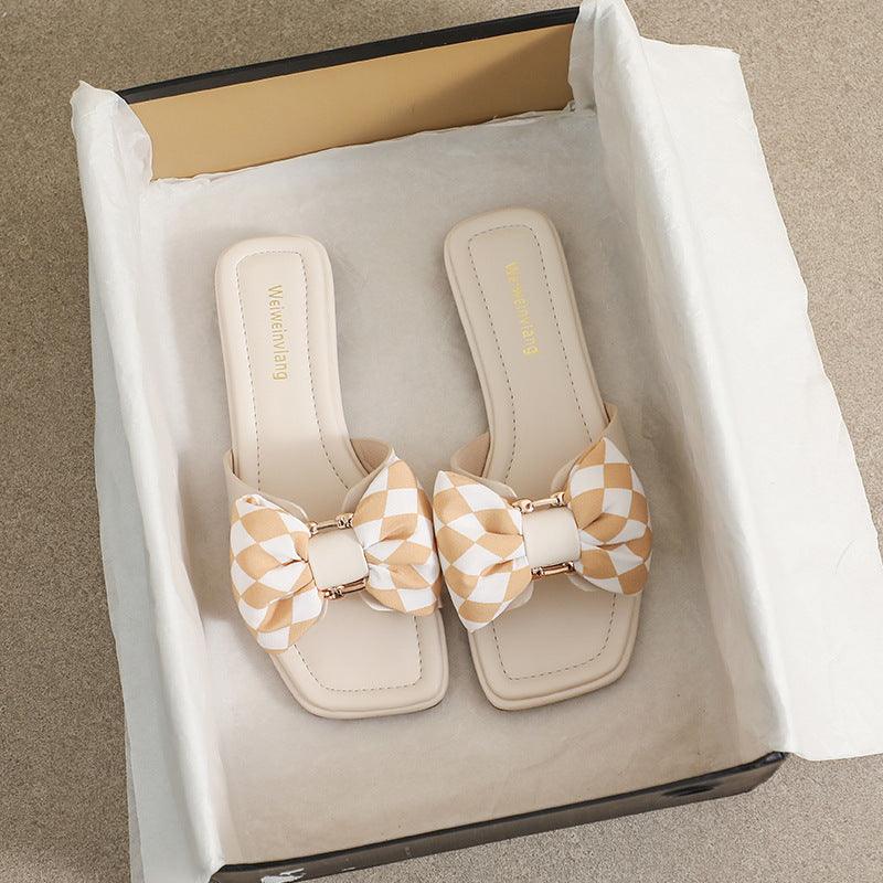 Sandalen mit Schleife – grün, schwarz, aprikose – Bild 8 | LuxeStyle