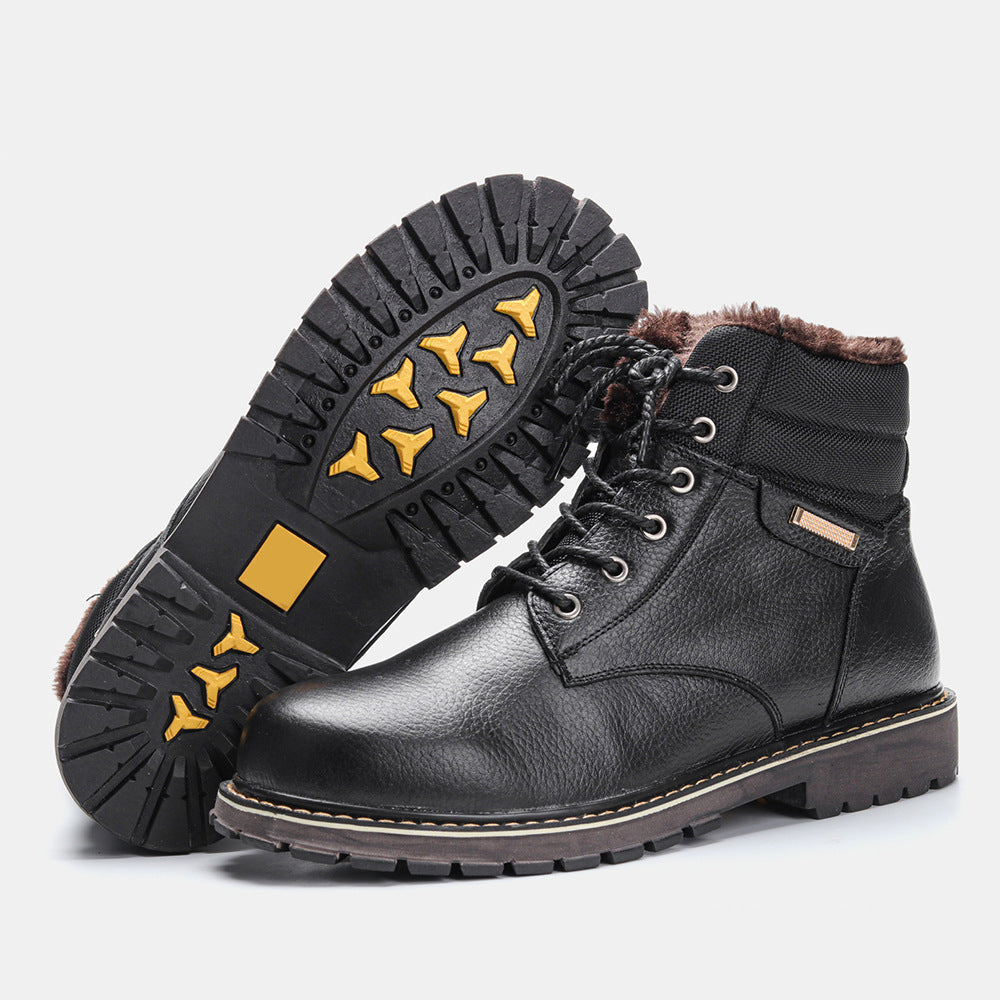 Herren Winterstiefel aus Echtleder mit Fleecefutter – Bild 9 | LuxeStyle