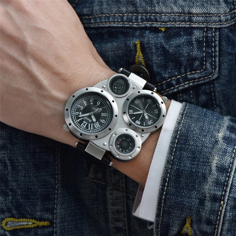 Kompass Quarz-Uhr Zwei Zeitzonen – Bild 7 | LuxeStyle