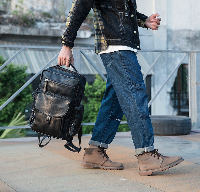 Grosser Rindsleder-Rucksack für Herren – Bild 11 | LuxeStyle