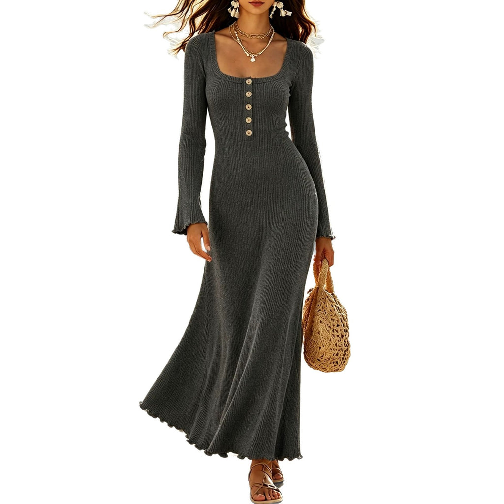 Schlank geschnittenes einfarbiges Wickelkleid | LuxeStyle