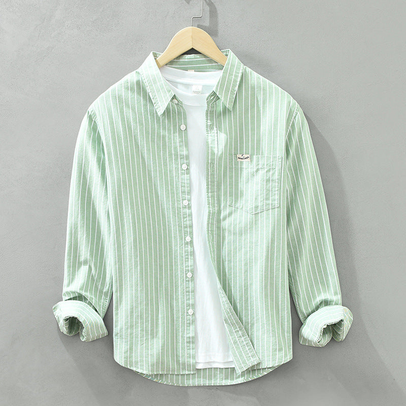 Gestreiftes Oxford Baumwollhemd für Herren – Bild 3 | LuxeStyle