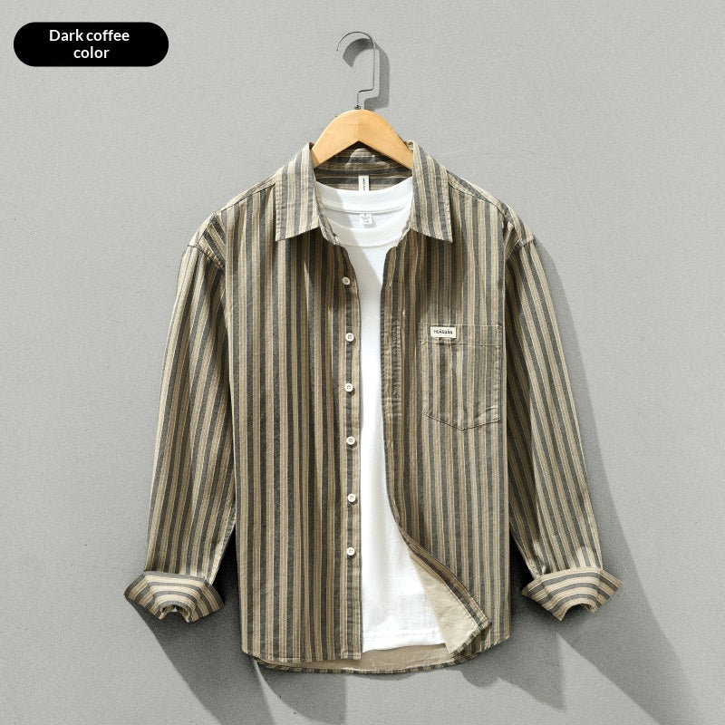 Gestreiftes Langarmshirt für Herren – Ansicht 2