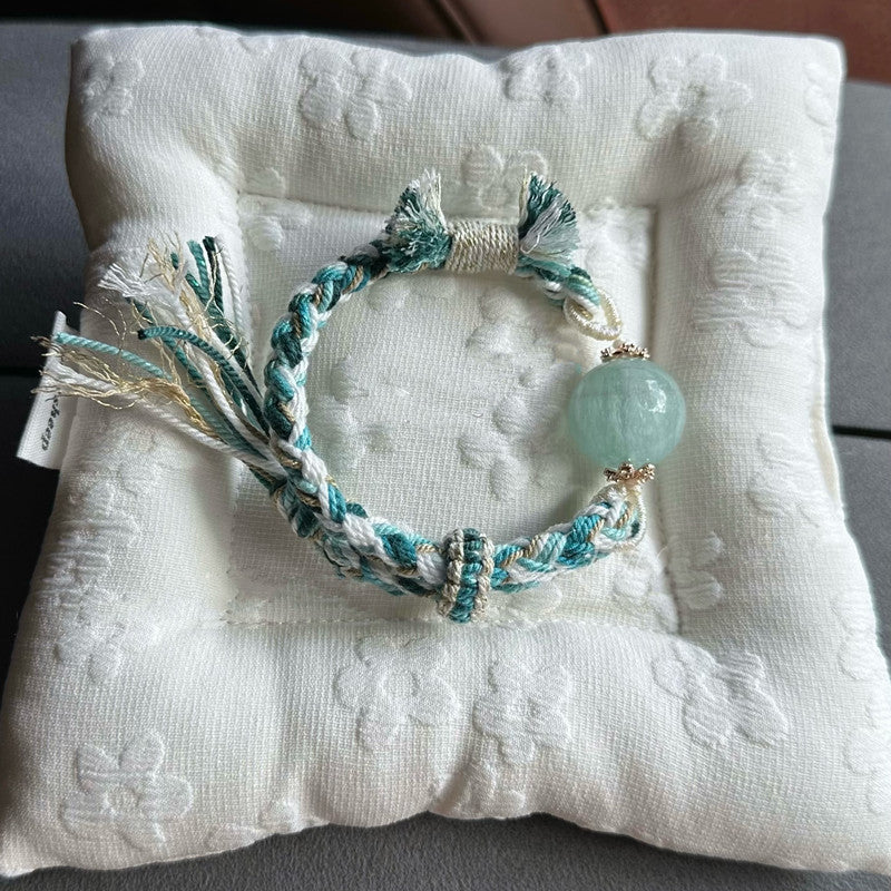Fluorit Armband im tibetischen Stil (handgewoben)