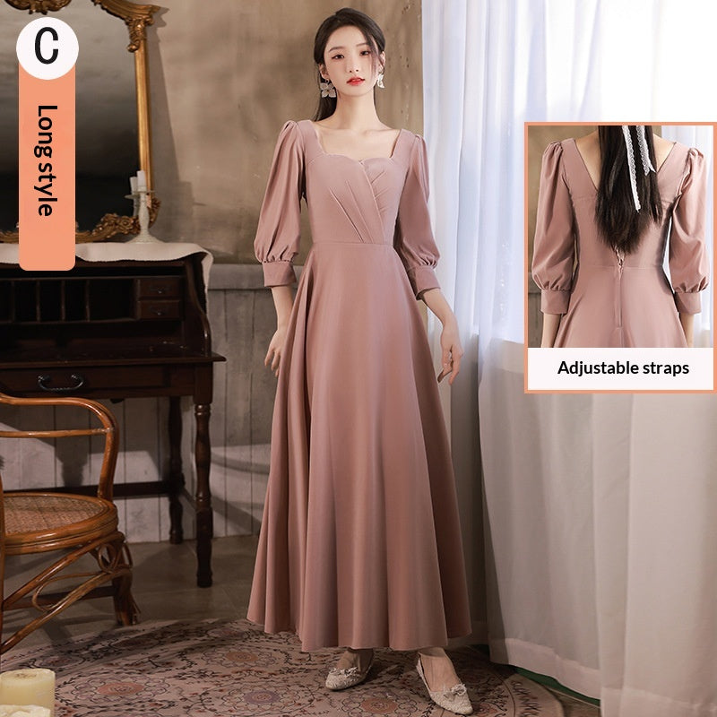 Samt-Abendkleid mit langen Ärmeln – Bild 9 | LuxeStyle