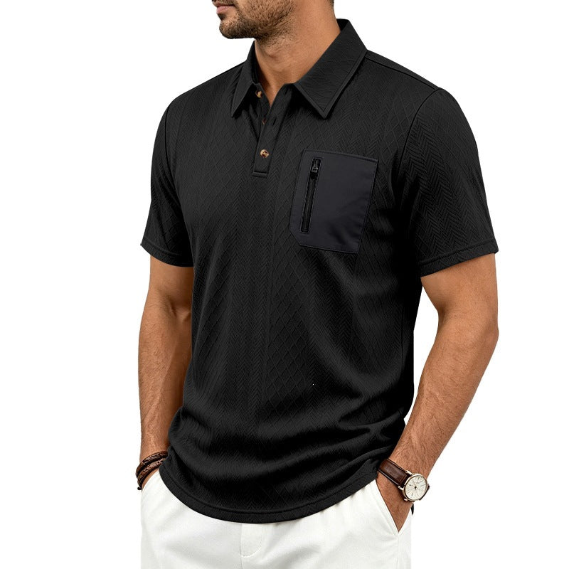 Herren Jacquard Polo-Shirt mit Textur – Bild 1 | LuxeStyle