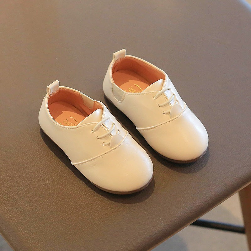 Kinder Leder-Halbschuhe mit Klettverschluss