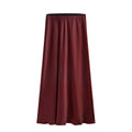 Satin Midirock mit hohem Bund und Schlitz