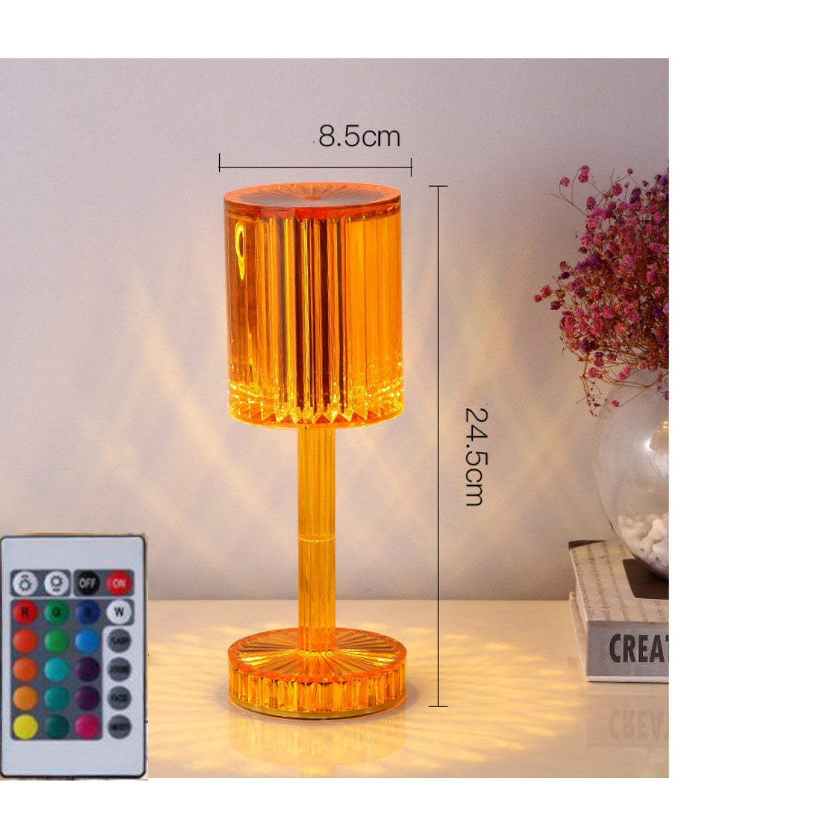 Kristall-Tischlampe mit Touch-Funktion