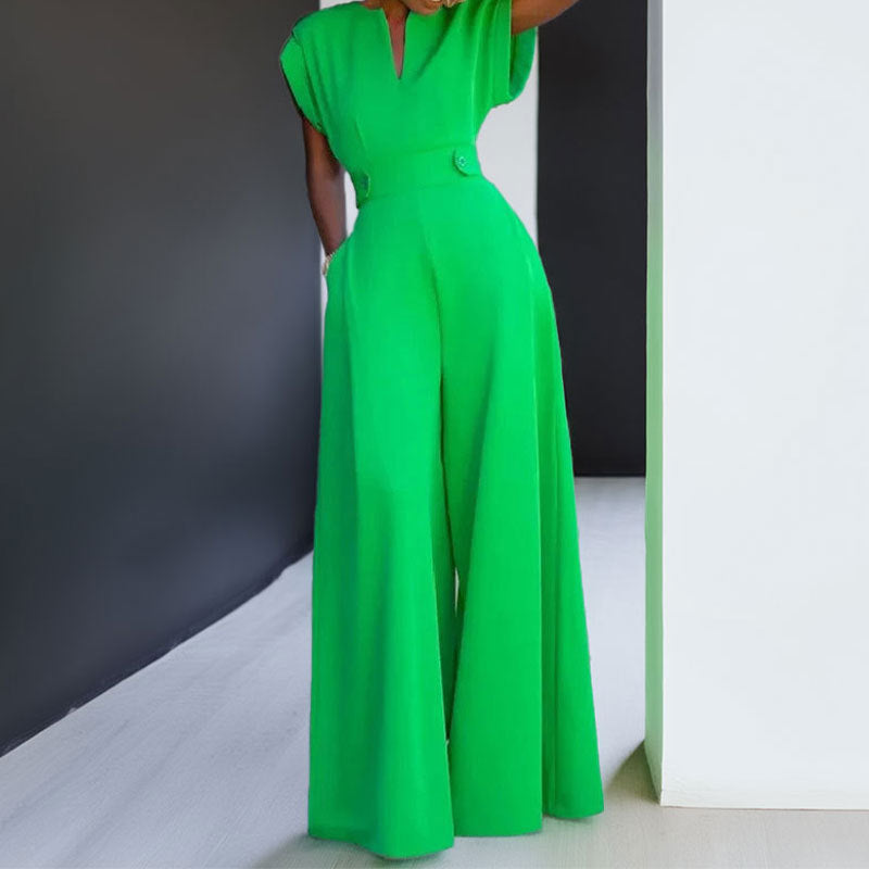 Eleganter High Waist Jumpsuit mit weitem Bein