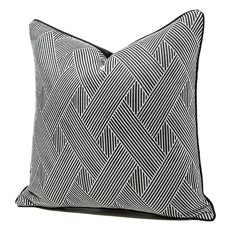 Gestreifter Kissenbezug Schwarz-Weiss – Bild 6 | LuxeStyle