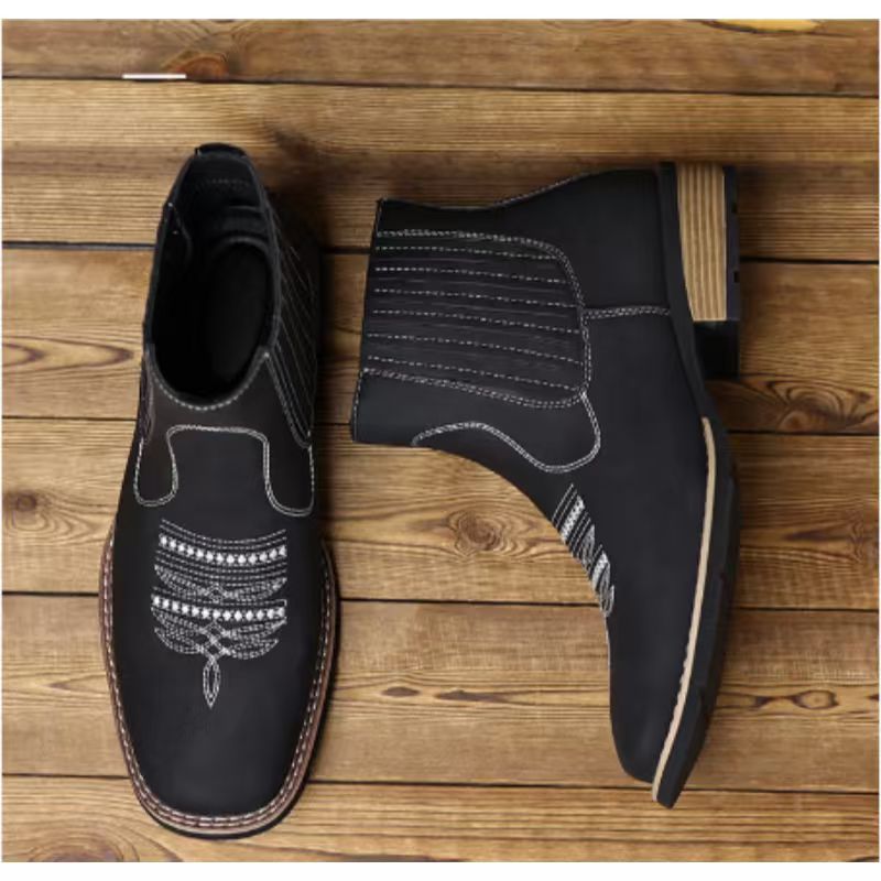 Bestickte knöchelhohe Martin Boots für Herren