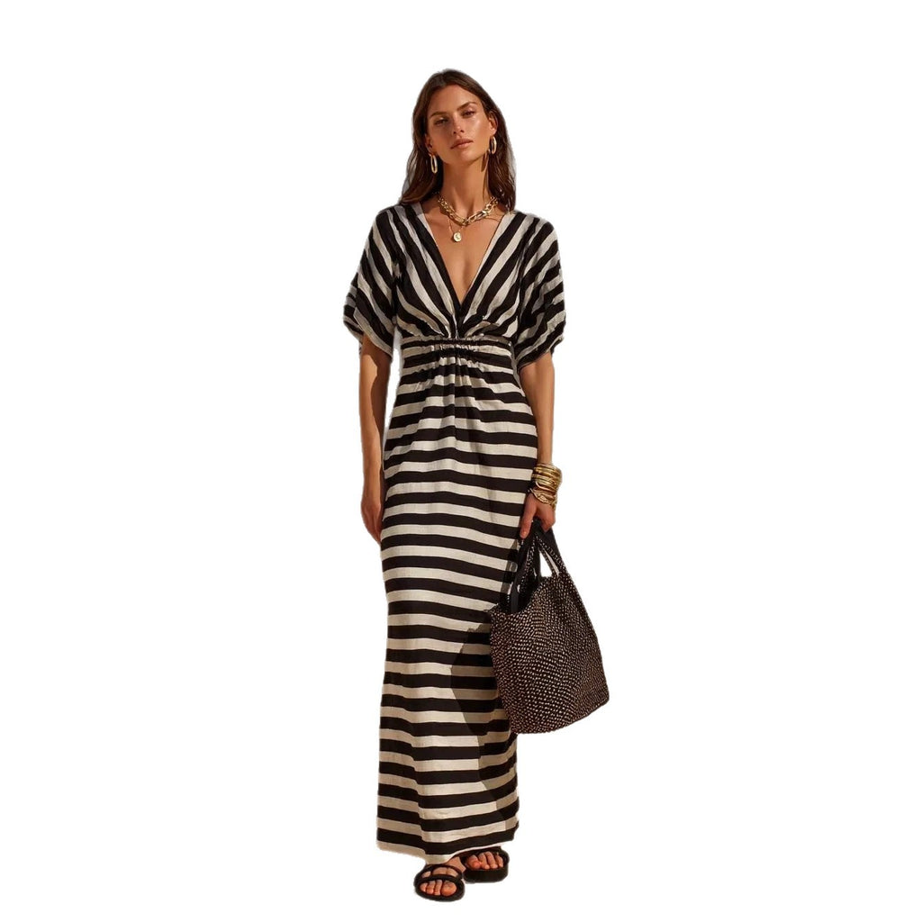 Lose sitzendes Streifen-Kleid