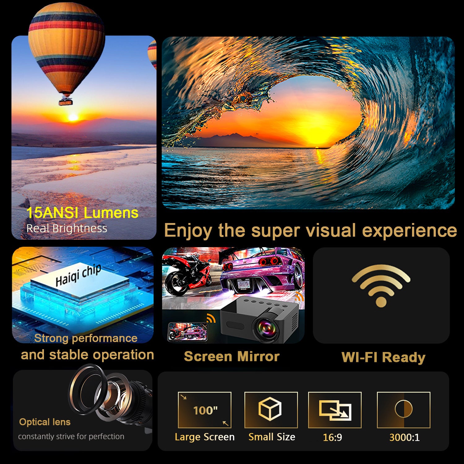Mini-Beamer «CineHome» · WLAN HD-Projektor