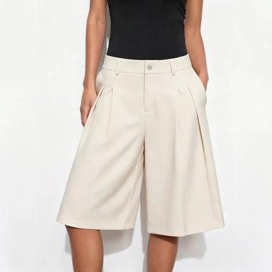 High-Waist Weite-Bein Shorts