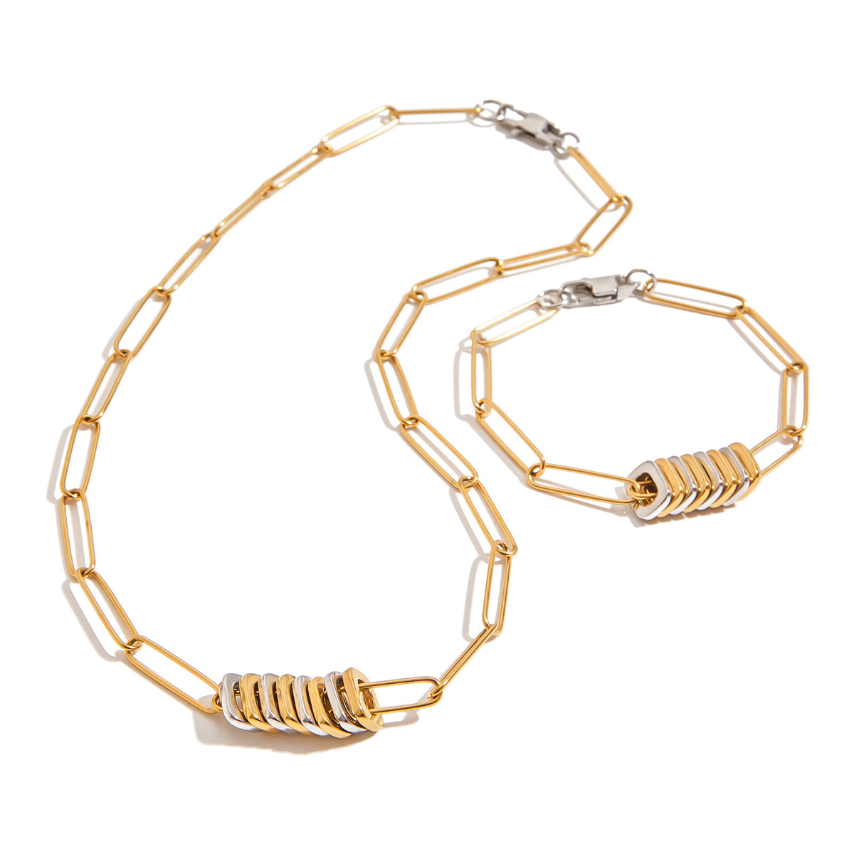 Geometrisches Kettchen in Edelstahl – Bild 5 | LuxeStyle