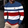 Herren Langarmshirt mit Rundhals und Plaid-Muster