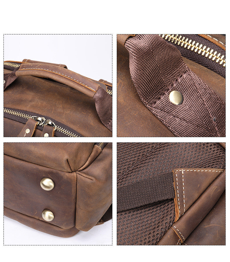 Retro-Rucksack aus Crazy Horse Leder – Bild 5 | LuxeStyle