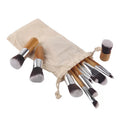 11 Make-up Pinsel mit Bambusgriff im Leinensäckchen – Bild 3 | LuxeStyle