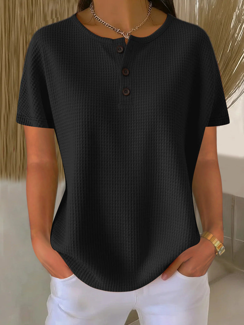 Lässiger Sommer-Pullover aus Polyester‑Waffelstrick – Bild 4 | LuxeStyle