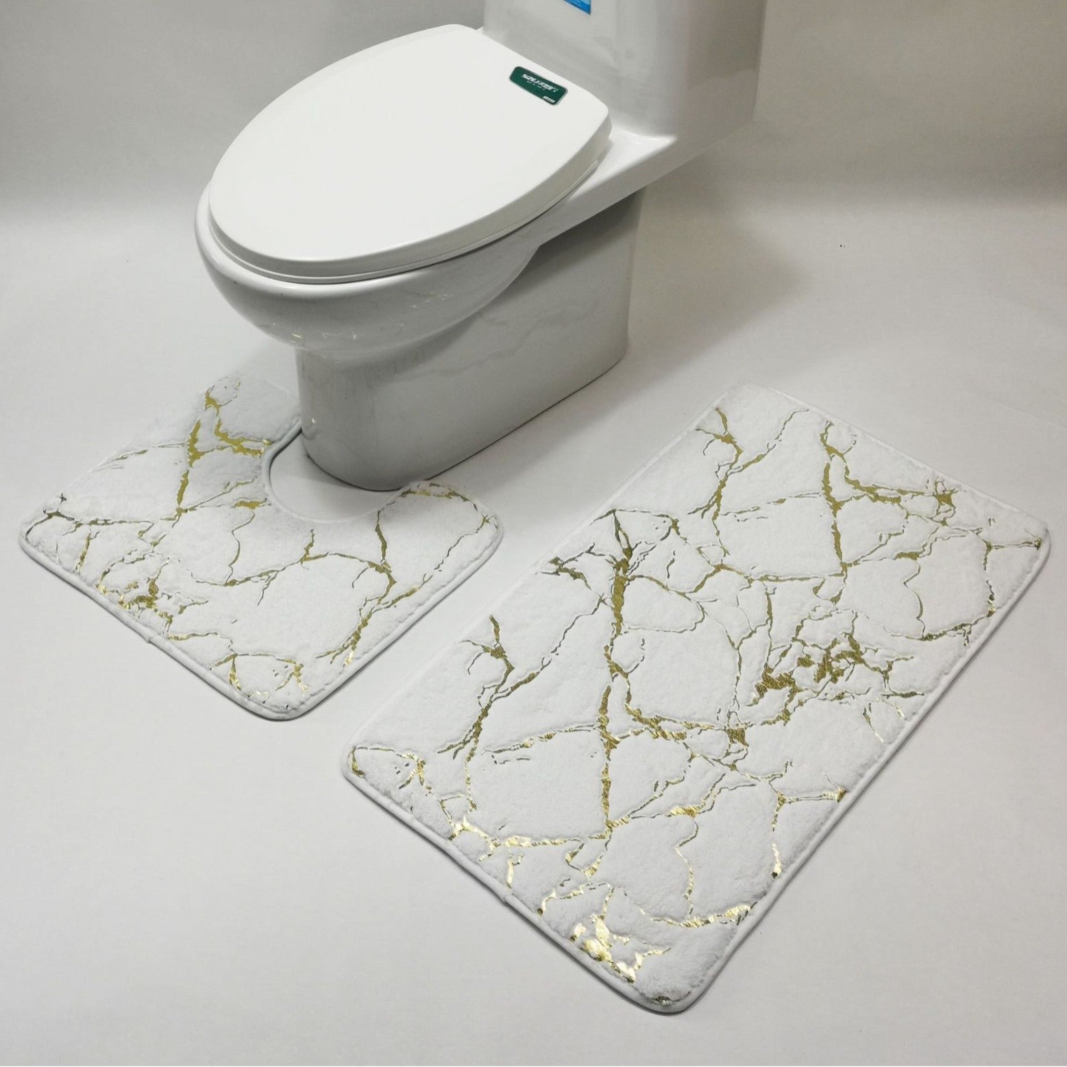 WC-Matten-Set aus Kunstfell, rutschfest