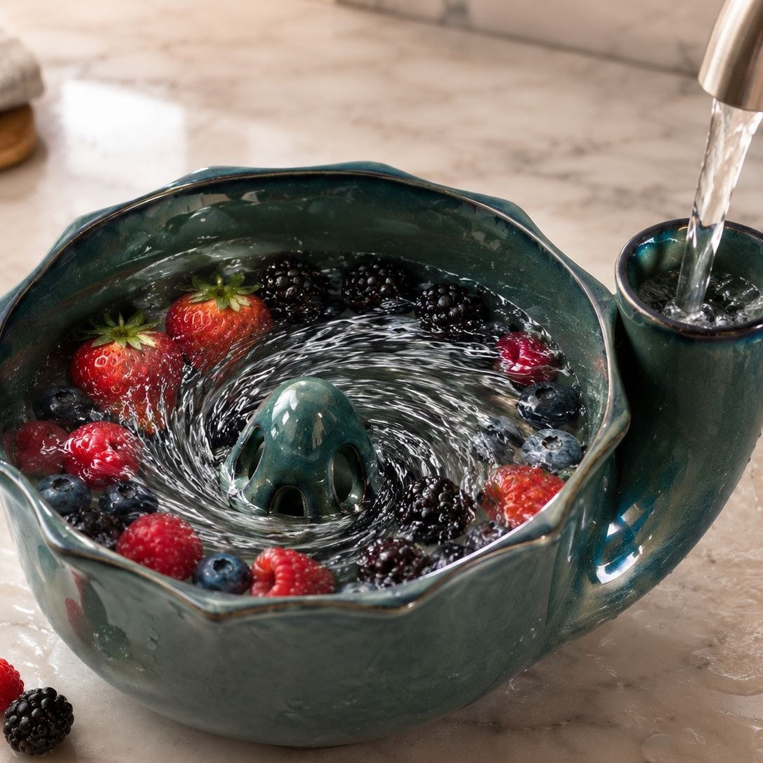 Drehbare Keramik-Abtropfschale für Obst – Bild 5 | LuxeStyle