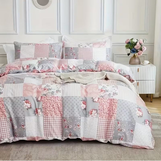 3-teiliges Blumen-Patchwork-Set