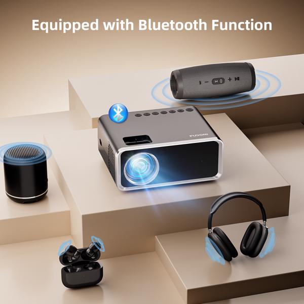 1080P 4K 12000-Lumen-Beamer mit WiFi/Bluetooth