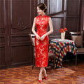 Cheongsam-Kleid aus Brokatsatin mit Dreiviertelarm – Bild 15 | LuxeStyle