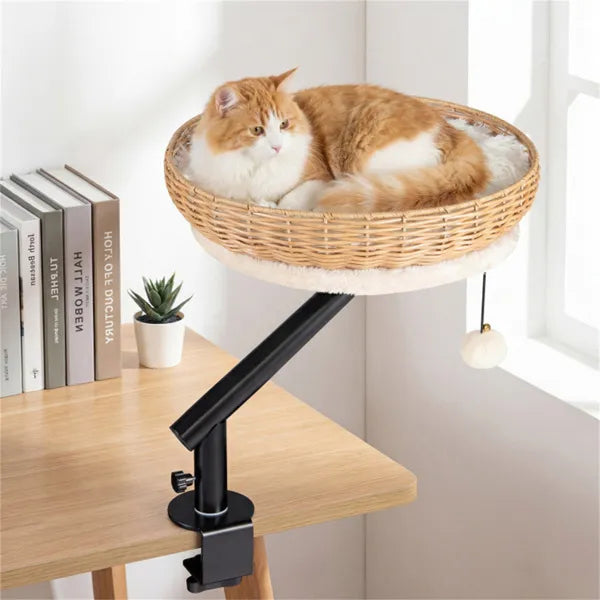 2-in-1 drehbares Katzenbett für den Schreibtisch