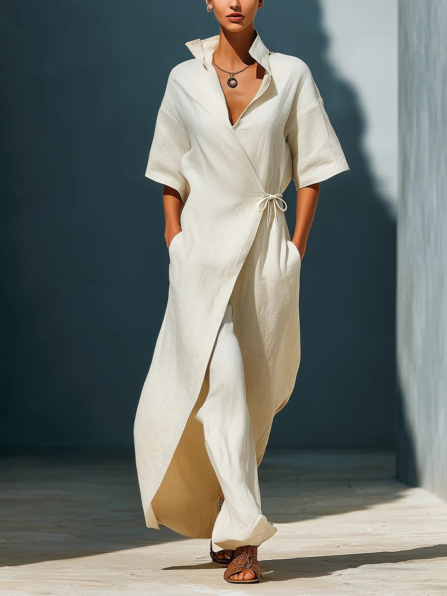 Elegantes Blusenkleid mit Schnürung – Bild 6 | LuxeStyle