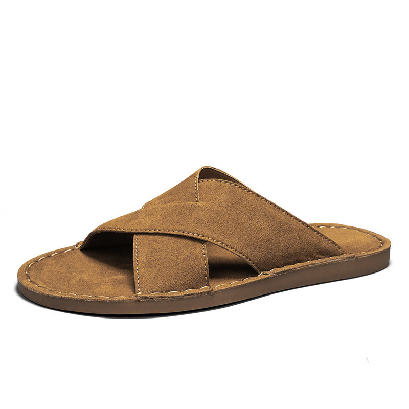 Herren-Slides «Porto» · Cross-Strap, Wildleder-Optik – Ansicht 4