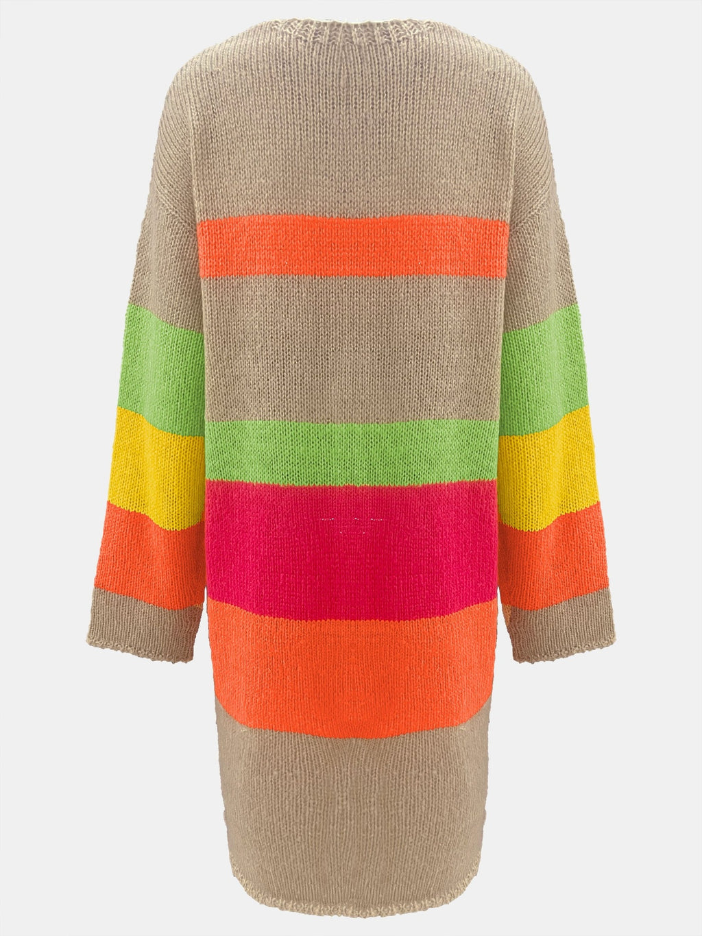 Strickkleid mit Rundhals und Regenbogenstreifen – Bild 6 | LuxeStyle