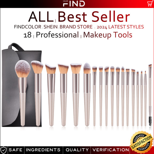 20-teiliges Make-up Pinselset Champagner