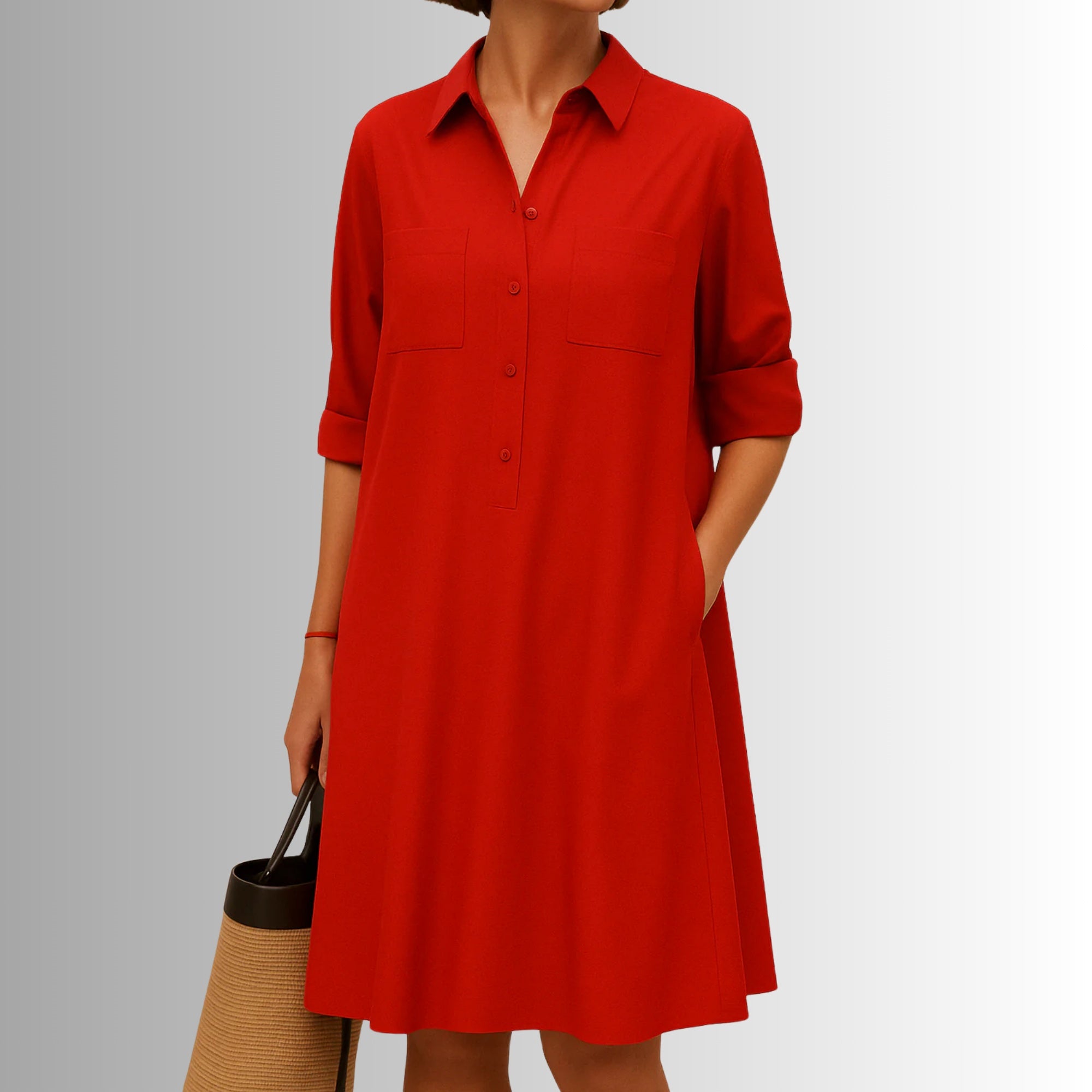 Legeres A-Linien Minikleid mit Reverskragen