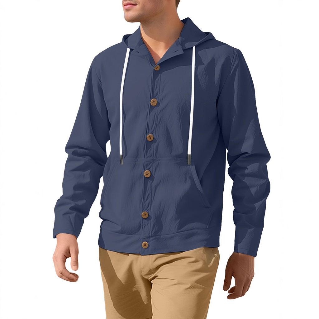Leichtes Leinenhemd mit Kapuze für Herren | LuxeStyle
