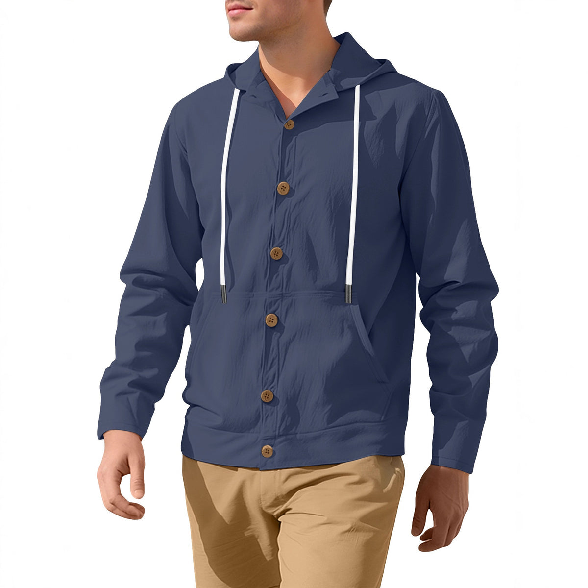 Leichtes Leinenhemd mit Kapuze für Herren | LuxeStyle